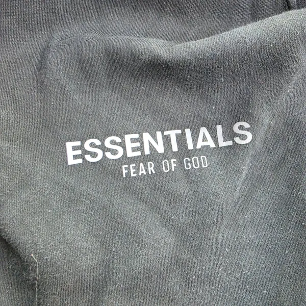 Fear of God -877 Essentials Black Raw Cut Notch Neck Sweatshirt‎ Logo FOG XL - Image 5