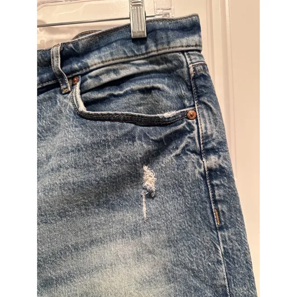 Loft High Waist Straight Crop Distresssed Denim‎ Jeans Size 32 - Image 8