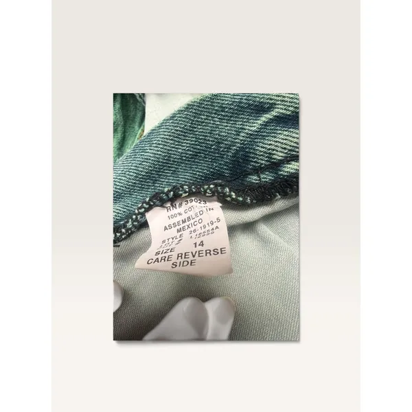 Vintage Forenza Womens Size 14 Teal Green Denim Bermuda Shorts High Waist 90s - Image 4