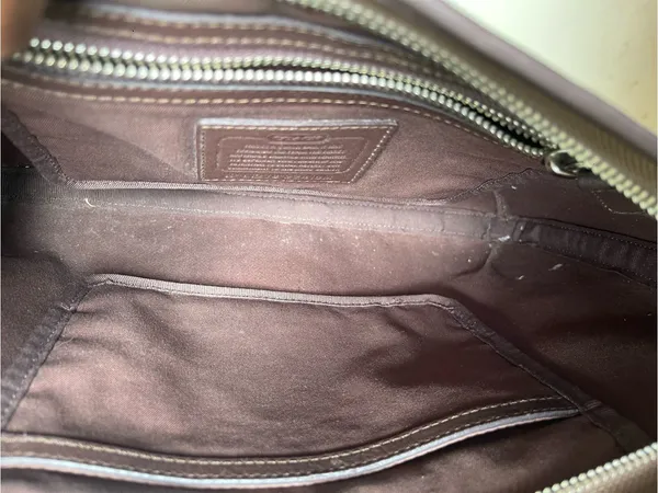 Coach Khaki and Brown Signature Canvas Crossbody Bag - Image 7