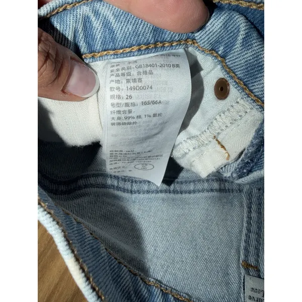 Abercrombie & Fitch Juniors Sz 2 26 High Rise Mom Shorts Curve Love Distressed - Image 3