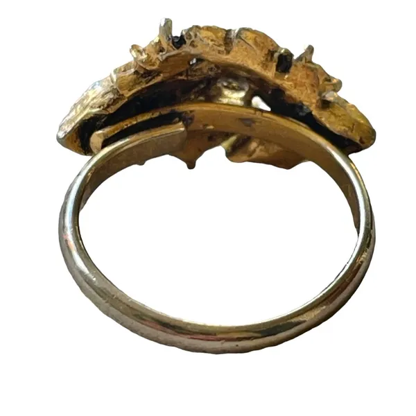 Vintage purple stone leaf ring - Image 6