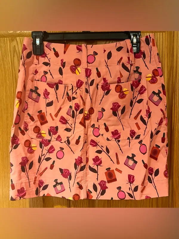 Anthropologie Maeve The‎ Anisa Makhoul Colette Mini Skirt Pink Rose Size Small - Image 9