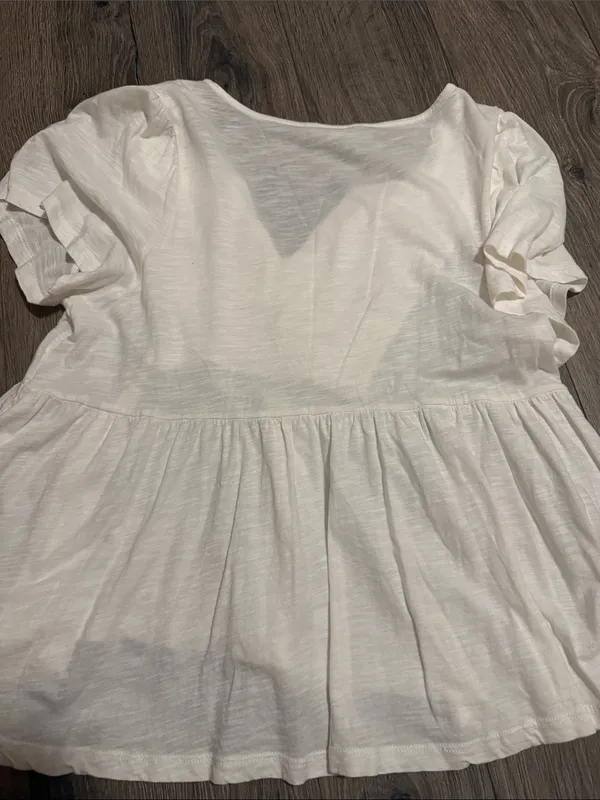 Lucky Brand Cream Crochet-Front Peplum Tunic - Image 3