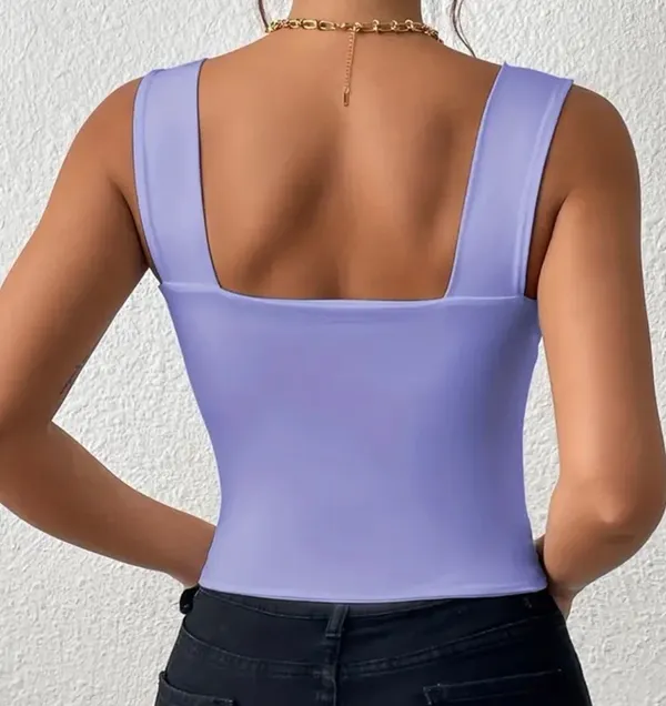 Solid Crop Cami Top Purple - Image 2