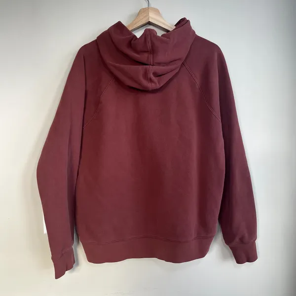 Banana Republic rust coral hoodie women's size large front pockets cotton‎ flaw - Image 8
