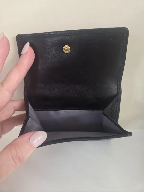 Coach Patchwork Black Gray Trifold Wallet - Image 4