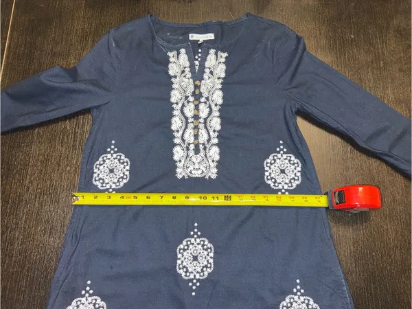 House of Harlow 1960 Linen Embroidered Bohemian Tunic Mini Dress - Image 6