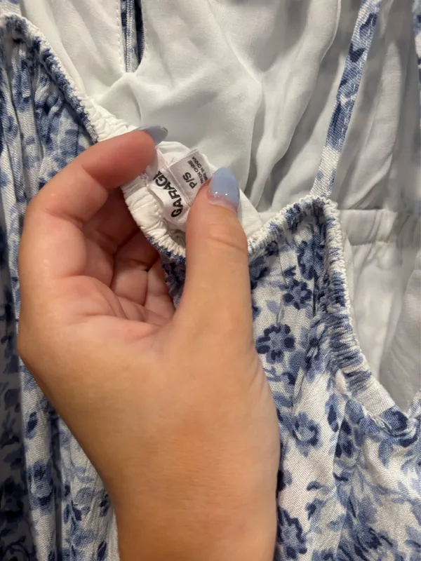 Garage Dress Blue and White Floral - Image 3