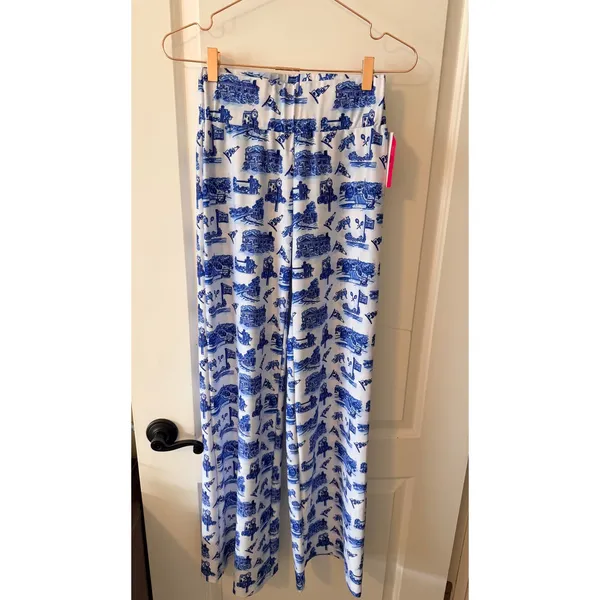 Kaeli Smith Tucker Pants Womens XXS-S Navy White The Palm Toile Wide‎ Leg NWT - Image 2