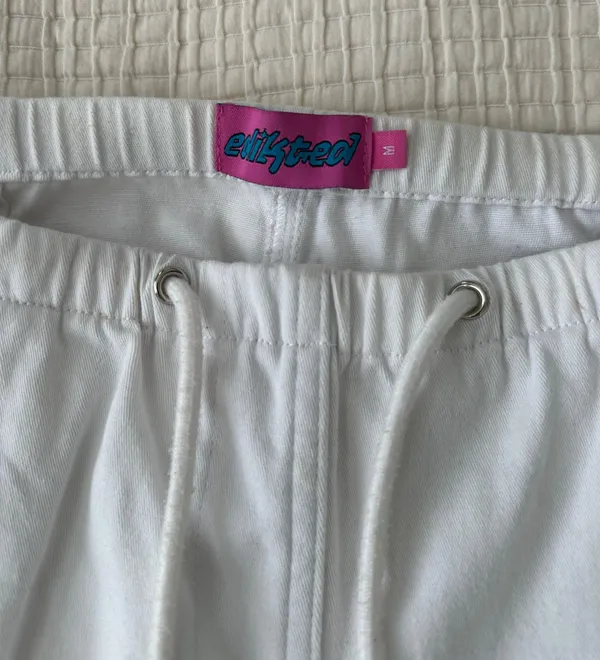 Edikted White Cargo Joggers - Image 3