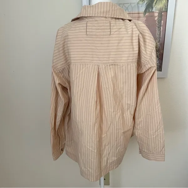 Free People We The Free Off Duty Striped Oversized Cotton Shirt XS - Image 7