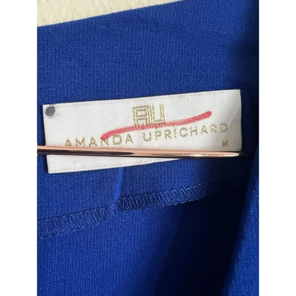 Amanda Uprichard Dress‎ Women’s Size M 3/4 Sleeve Fitted Electric/royal Blue - Image 3