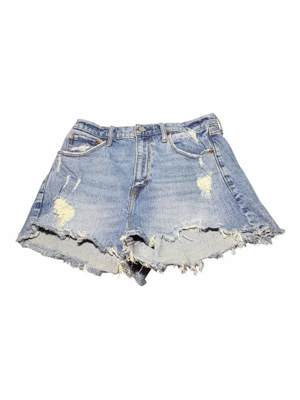 Abercrombie & Fitch Blue Distressed Denim Cutoff Shorts - Image 2