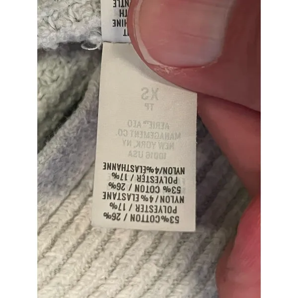 Aerie Sweater Womens XS Gray Waffle Knit Crewneck Pullover Cozy Relaxed Fit - Image 9