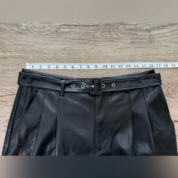 7 for all mankind faux leather wide leg pants‎ size large - Image 6