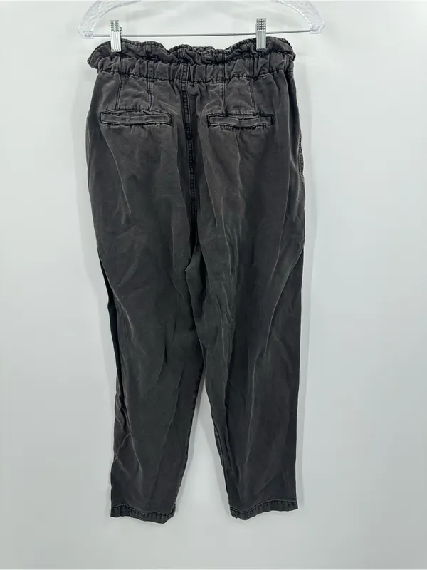 Free People Women's Margate Button Fly Washed Black Jogger Pants Size Small - Image 2
