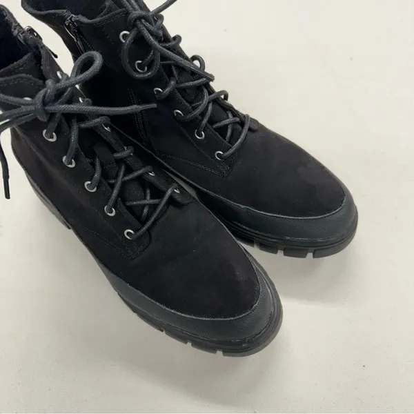 Merry Scott Black Lugg Sole Combat Lace Up Boots Fabric Womens 9 Goth Grunge - Image 4