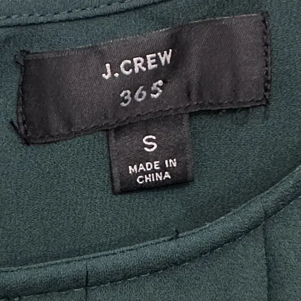 J Crew 365 Dark Emerald Green Evergreen Jewel Tone Pleated Front Blouse‎ Small - Image 9