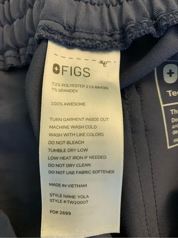 Figs Yola Technical Collection scrubs pants periwinkle gray women's size medium - Image 5