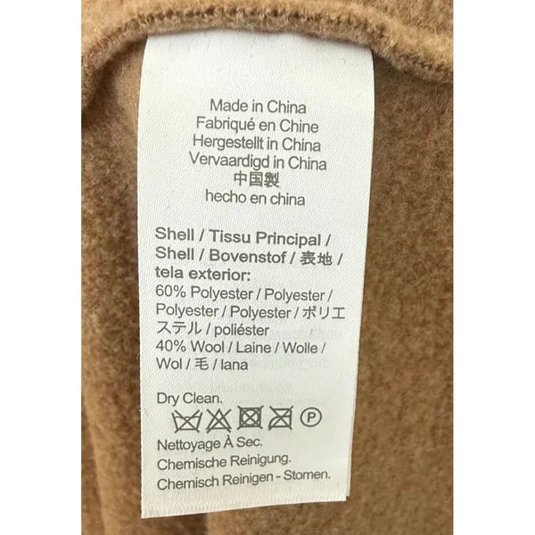 J Crew Factory Women's Boiled Wool-Blend Camel Longline Topcoat Size‎ 20 - Image 9