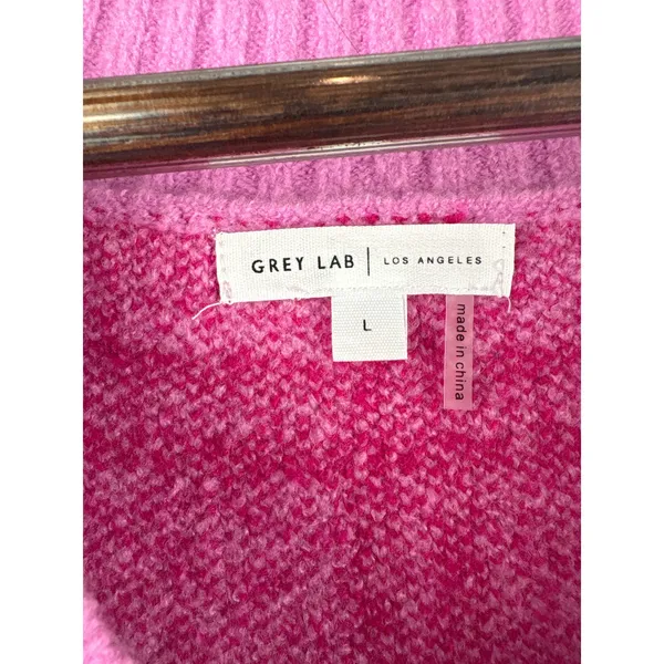 Women’s Grey Lab Large Pink Plaid Sweater Vest - Image 4