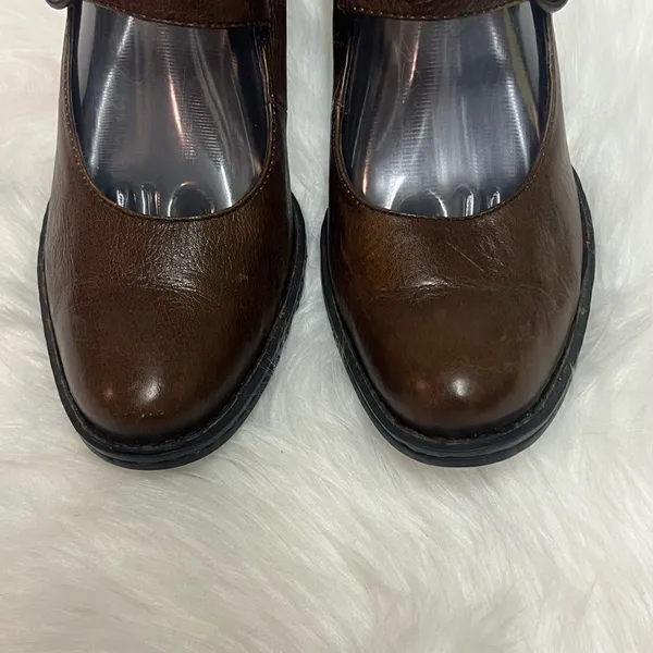 Hand Crafted Born Mary Jane Heeled Shoe Brown Genuine leather Size 9.5 Bin11 - Image 10