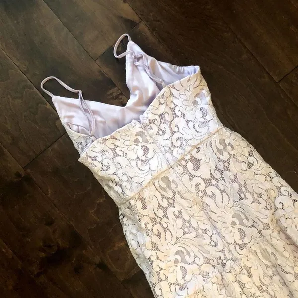 new lulus Finely Lavender Lace Tiered Maxi Dress size small - Image 6