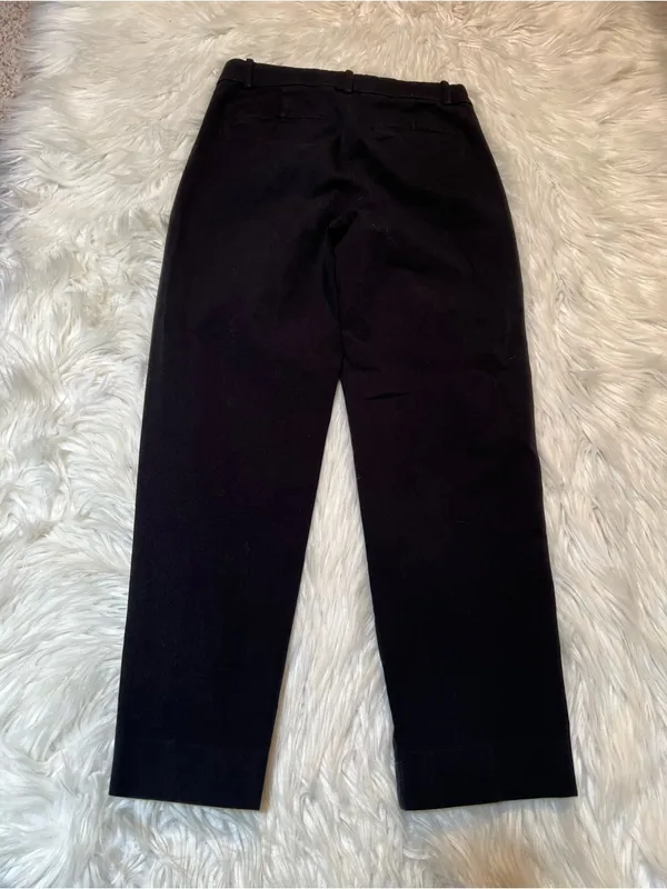 J. Crew Factory Women's Sz 2 Kallie Straight-Leg Pant Black Stretch Cotton BO899 - Image 5