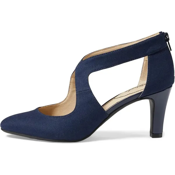 LifeStride Giovanna 2 Pump Faux Suede Cutout Heel Dress‎ Shoe Size 9.5W Navy NWB - Image 3