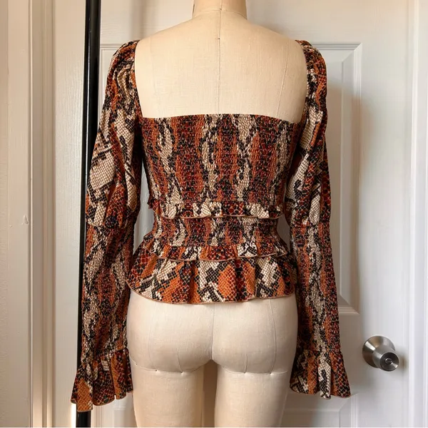 Snake print long sleeve top #snakeprint Size XS - Image 3
