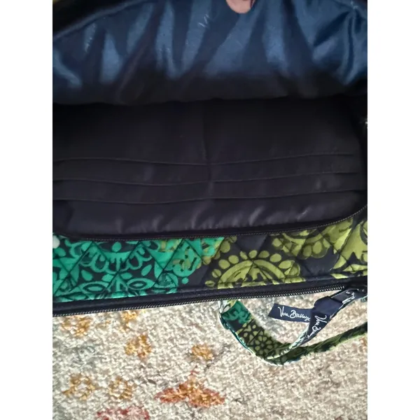 Vera Bradley Y2k Green Blue Paisley Quilted Cotton Crossbody Bag Organizer - Image 8
