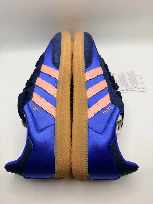 Adidas Samba OG W Women’s 6.5 Blue Pink Gum Sole Suede Satin Sneakers JS1317 - Image 8