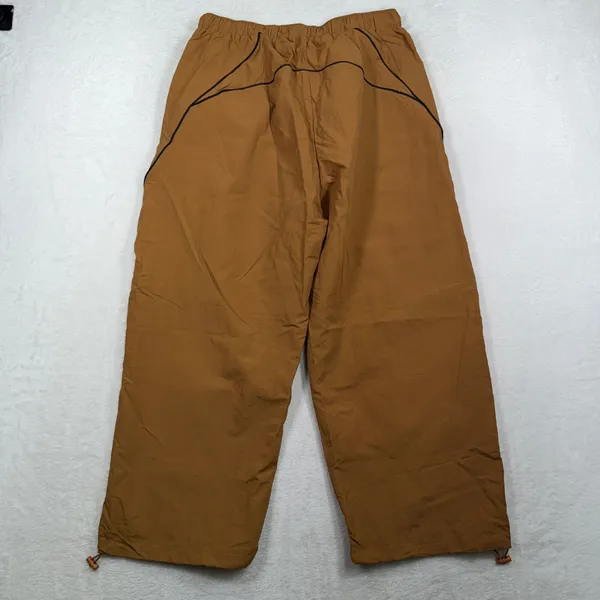 FISOEW Large Track Pants Brown Baggy Wide Leg Cropped Toggle Hem Gorpcore Sporty - Image 9