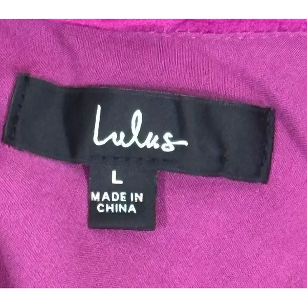 Lulus Pixie Perfect Magenta Satin Mini Dress Cowl Back Ruched Slip - Image 6