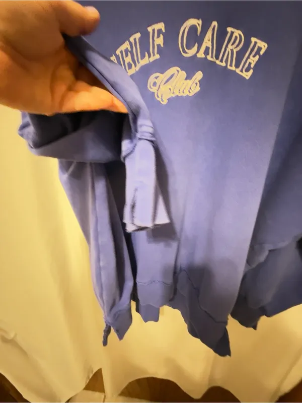 Aerie Blue Sweatshirt - Self Care Club-Size Medium - Image 6