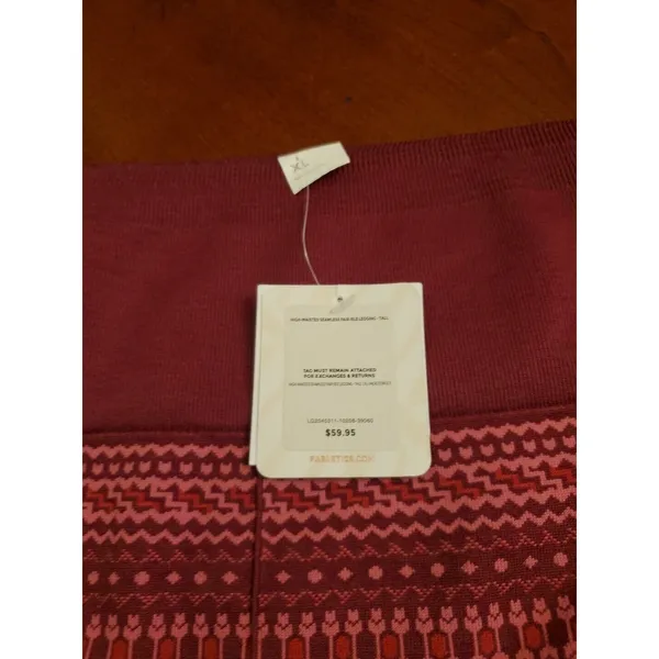 Fabletics Holiday Print Fair Isle Plaid Red Legging Xl Nwt Designer - Image 11