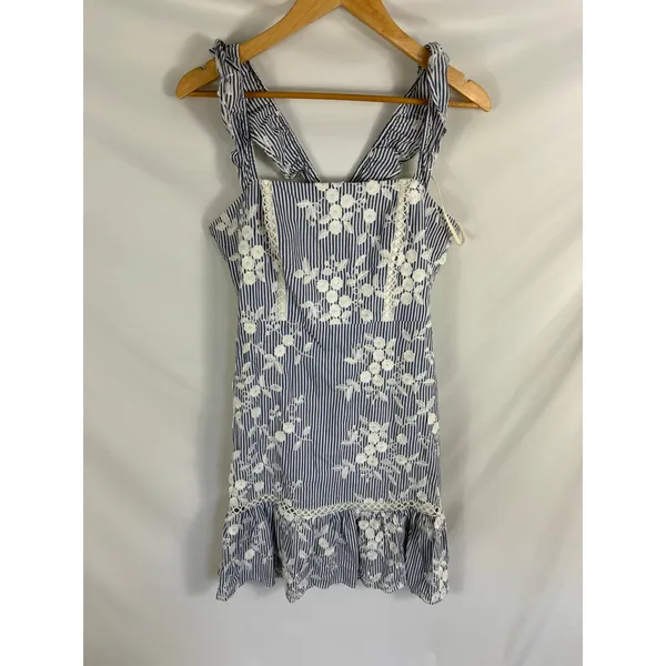 Sam Edelman Embroidered Eyelet Ruffle Sleeve Dress Size 8 - Image 4