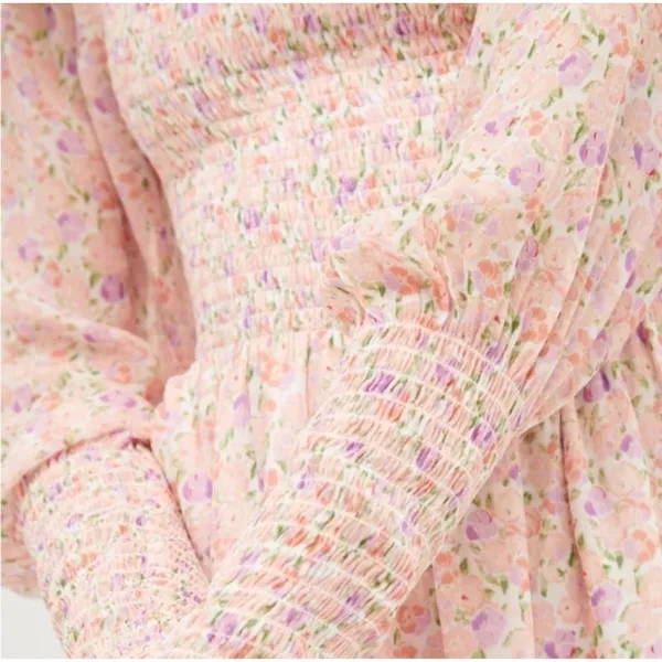 Hill House The Grace Nap Dress in Pink Multi Pansy - Image 2