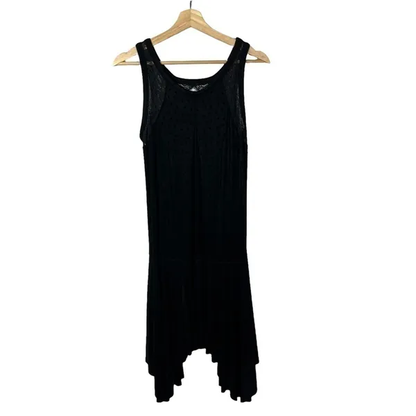 Free People Lace Embossed Polka Dot Asymmetrical Hem Dress S‎ - Image 2