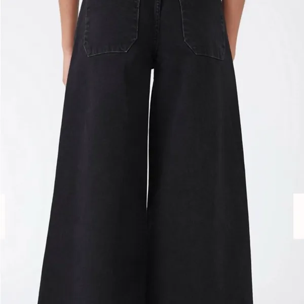 Free People We‎ The Free Lanry Super Wide Leg Crop Jeans Sz 29 Night Sky Black - Image 3