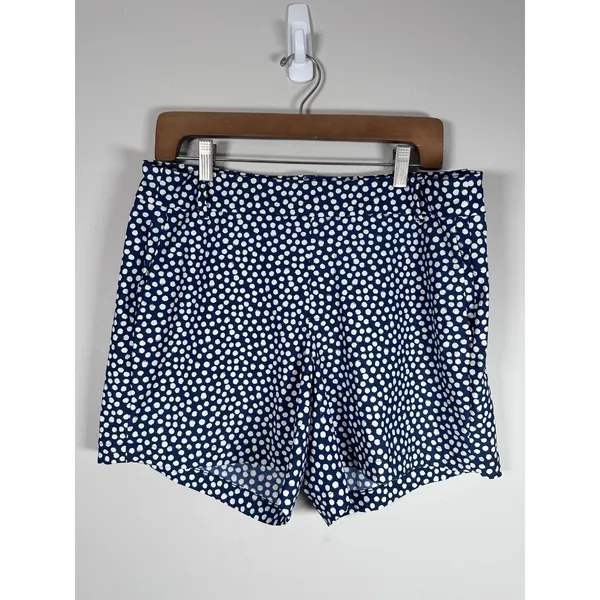Spanx‎ Sunshine Shorts Women Large Navy White Polka Dot Stretch Activewear Golf - Image 3