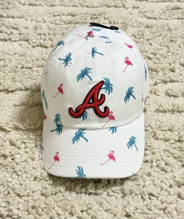 NEW 47 Brand Atlanta Braves Palm Tree Printfetti ’47 Clean Up Hat - Image 2