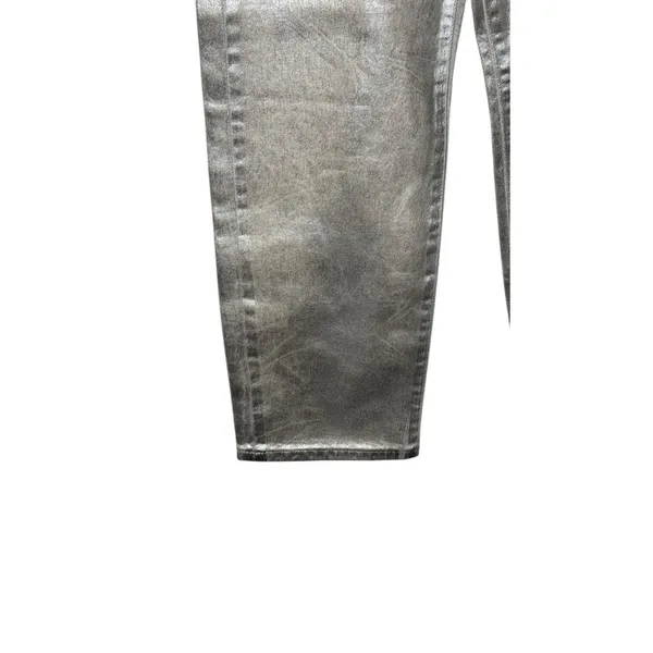 Lucky Brand Women's Jeans 90s Loose High‎ Rise Metallic Crop Shiny Silver 4/27 - Image 4