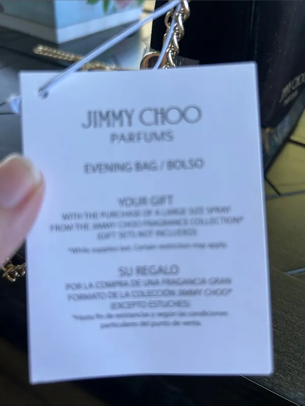 Jimmy Choo Parfums New gold tone chain crossbody bag purse with charm gift - Image 7