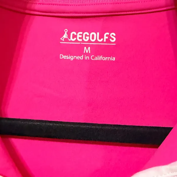 Acegolfs Womens Hot Pink Quarter Zip Golf Pullover Long Sleeve Striped Trim M - Image 5