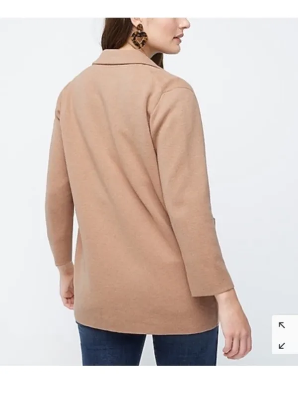 J Crew Sophie open-front sweater-blazer Cardigan Style J0244 -Camel - Image 2