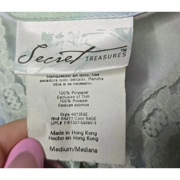 Vintage Secret Treasures floral y2k green babydoll slip lingerie medium. - Image 10