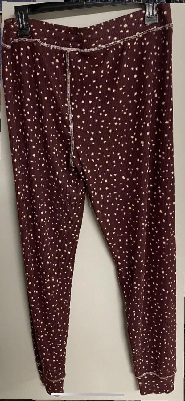 PJ Salvage My Friend Spot Lounge Pajama Jogger Pants Women Large Burgundy NWT - Image 5