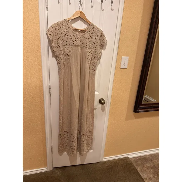Tiny Women's Boho Lace Maxi Dress Beige Size S Brown - Image 2
